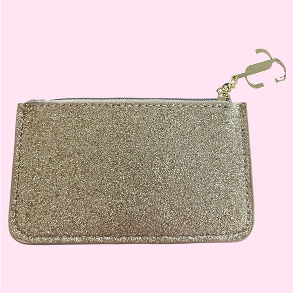 Jimmy Choo Parfums Gold Glitter Zip Coin Purse Pouch - Picture 3 of 3